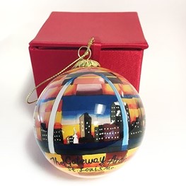 Gateway Arch Urban Sunset Glass Ornament