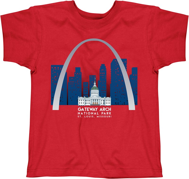 Saint Louis Missouri Skyline American Flag' Men's T-Shirt